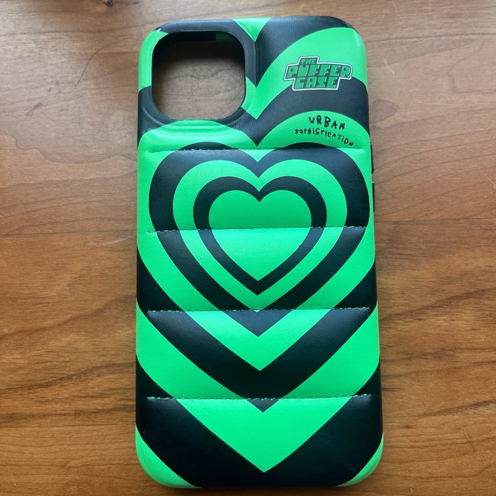 iPhone 13 Urban Sophistication PowerPuff Girls Puffer Case 💚🖤